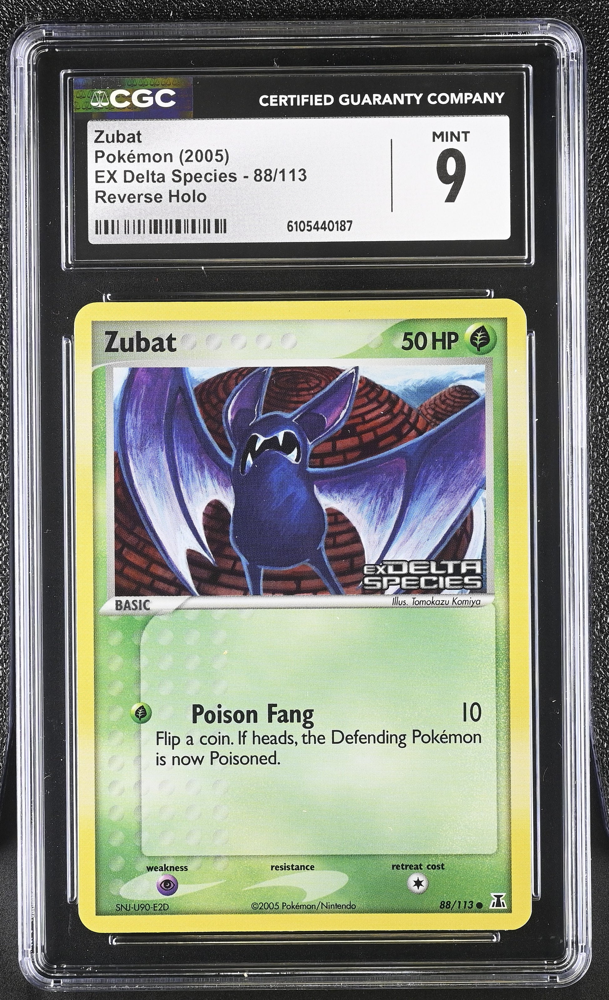 Zubat 88/113 Reverse Holo EX Delta Species Pokemon CGC 9 Mint