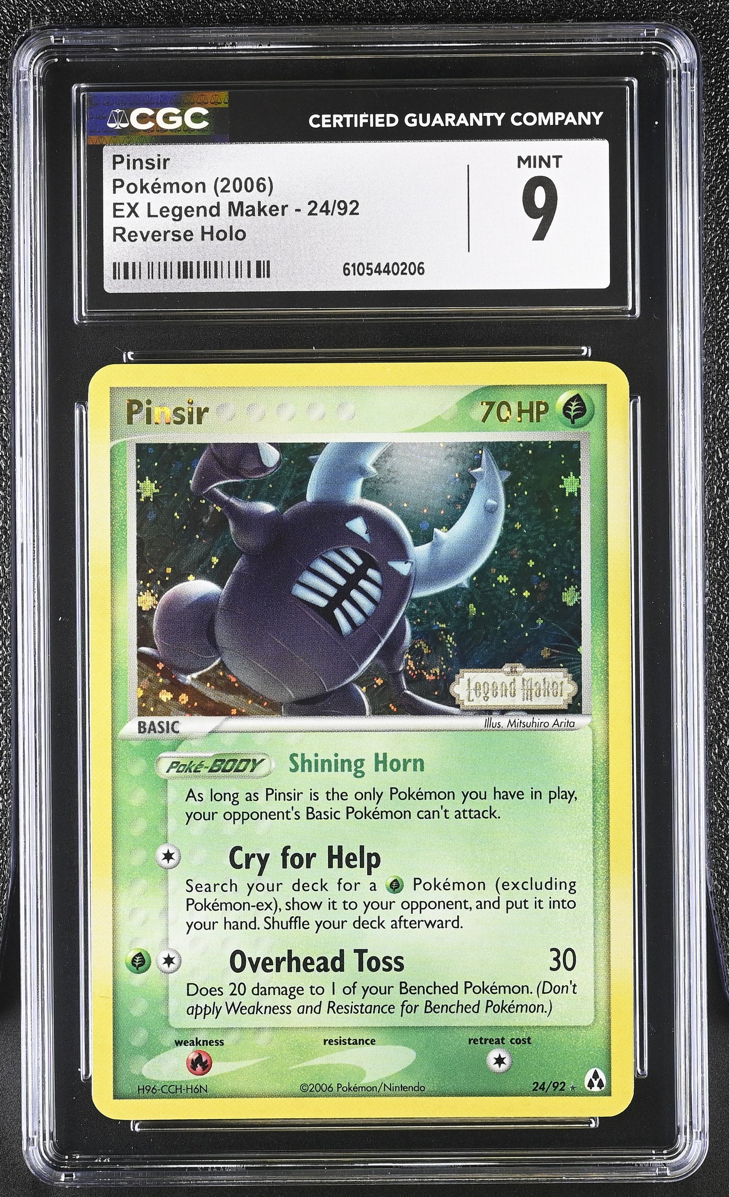 Pinsir 24/92 Reverse Holo EX Legend Maker Pokemon CGC 9 Mint