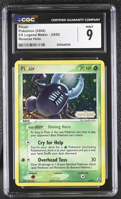Pinsir 24/92 Reverse Holo EX Legend Maker Pokemon CGC 9 Mint