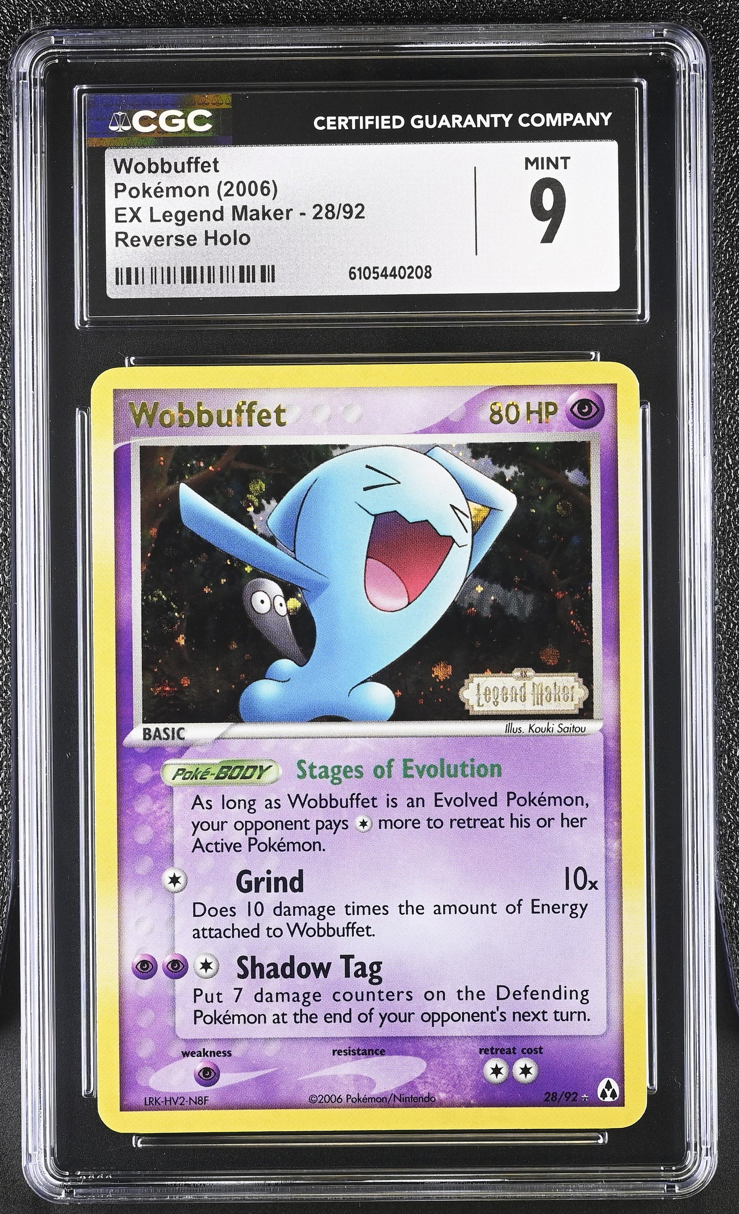 Wobbuffet 28/92 Reverse Holo EX Legend Maker Pokemon CGC 9 Mint