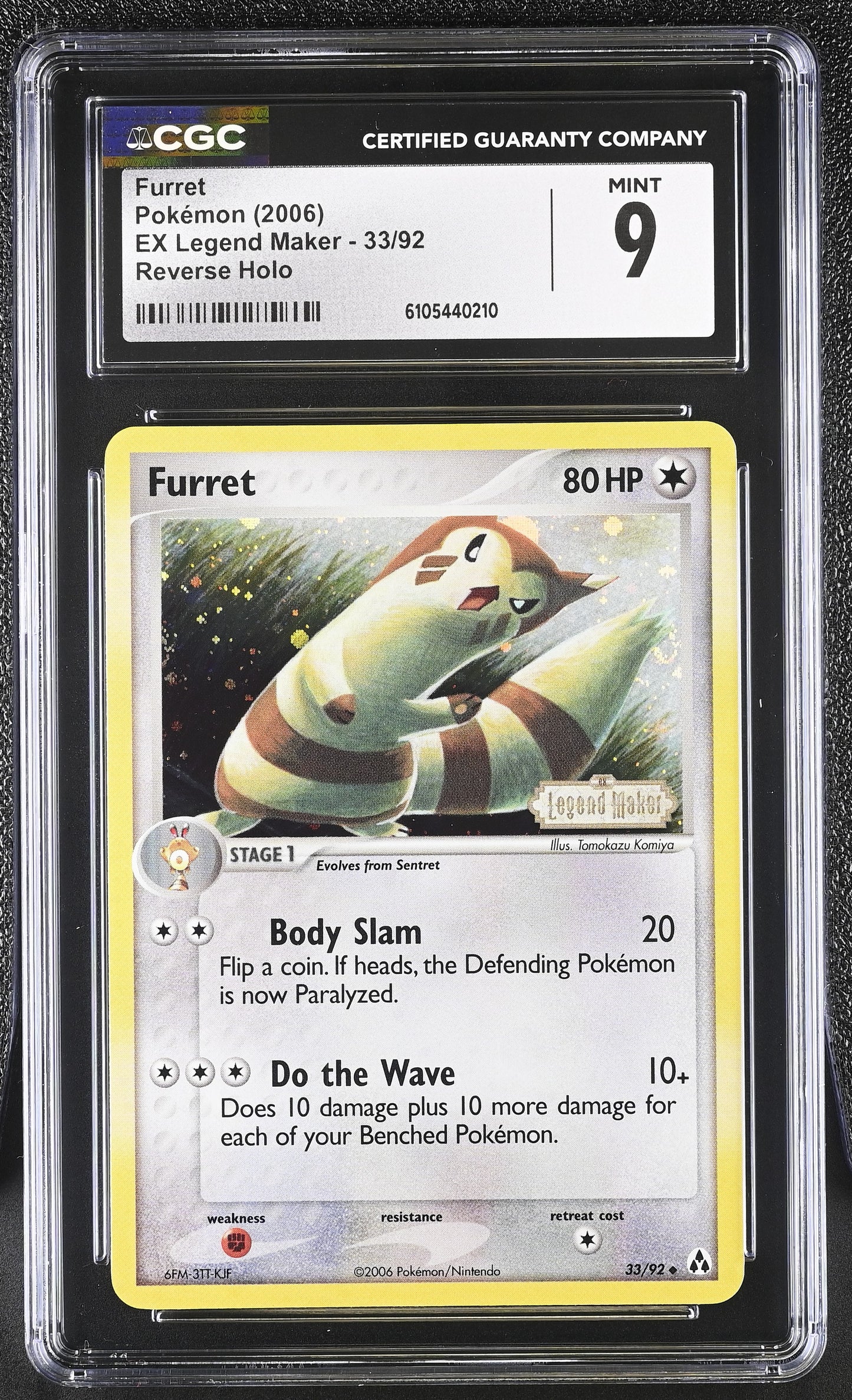 Furret 33/92 Reverse Holo EX Legend Maker Pokemon CGC 9 Mint