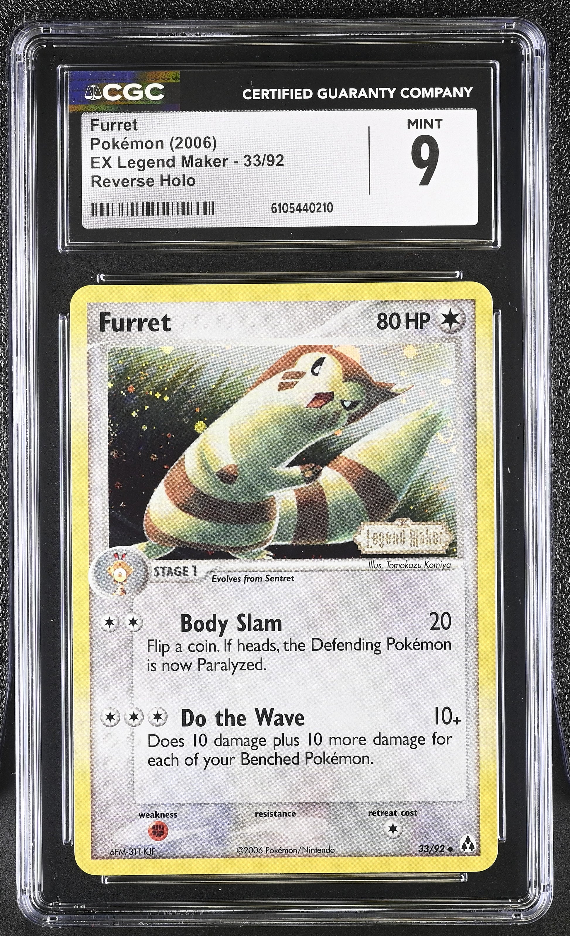 Furret 33/92 Reverse Holo EX Legend Maker Pokemon CGC 9 Mint