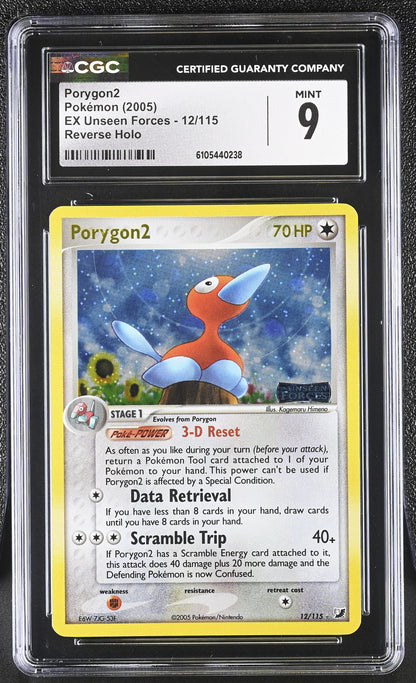 Porygon2 12/115 Reverse Holo EX Unseen Forces Pokemon CGC 9 Mint