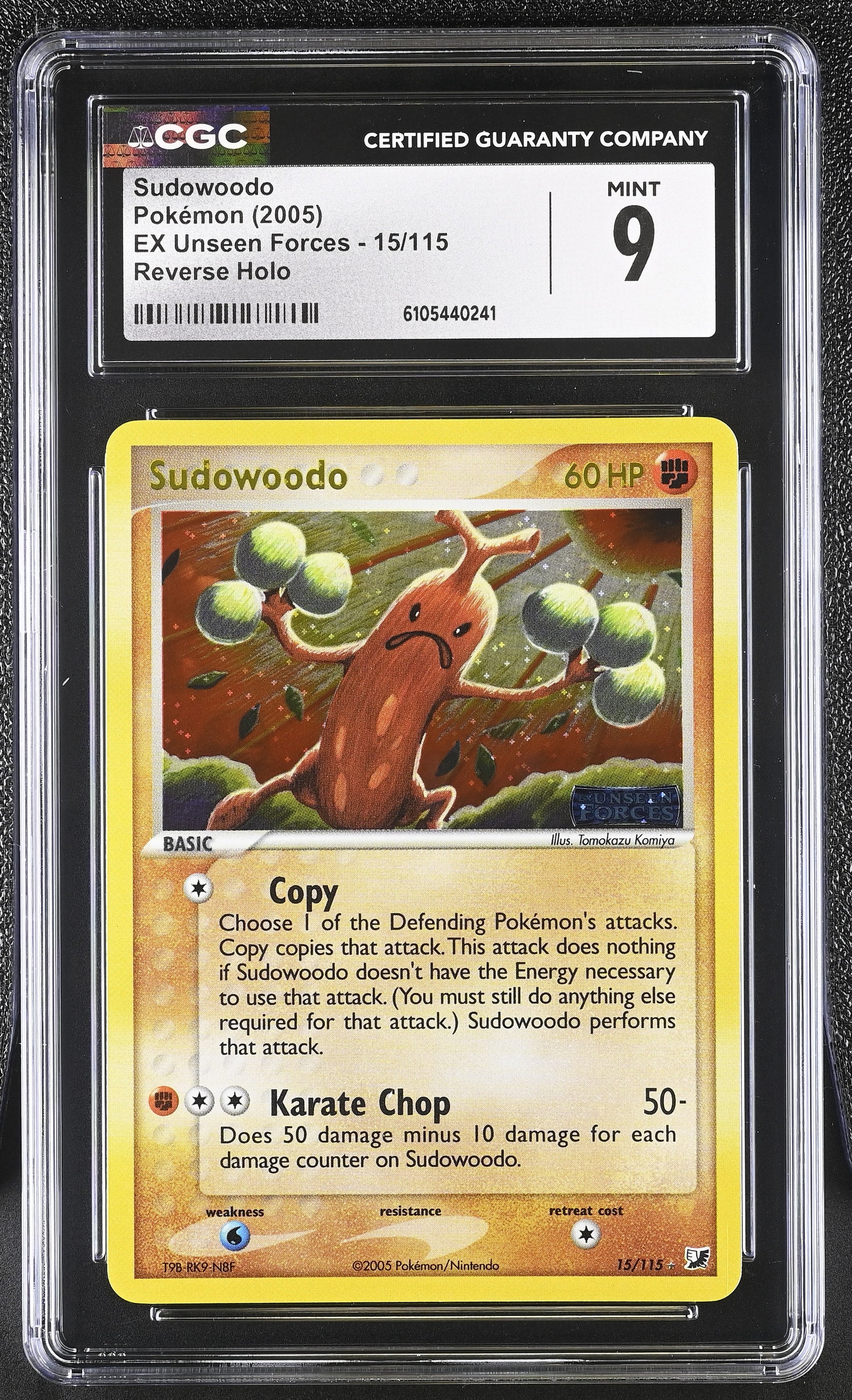 Sudowoodo 15/115 Reverse Holo EX Unseen Forces Pokemon CGC 9 Mint