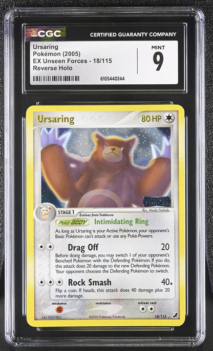 Ursaring 18/115 Reverse Holo EX Unseen Forces Pokemon CGC 9 Mint