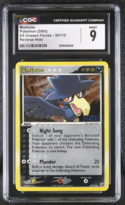 Murkrow 30/115 Reverse Holo EX Unseen Forces Pokemon CGC 9 Mint