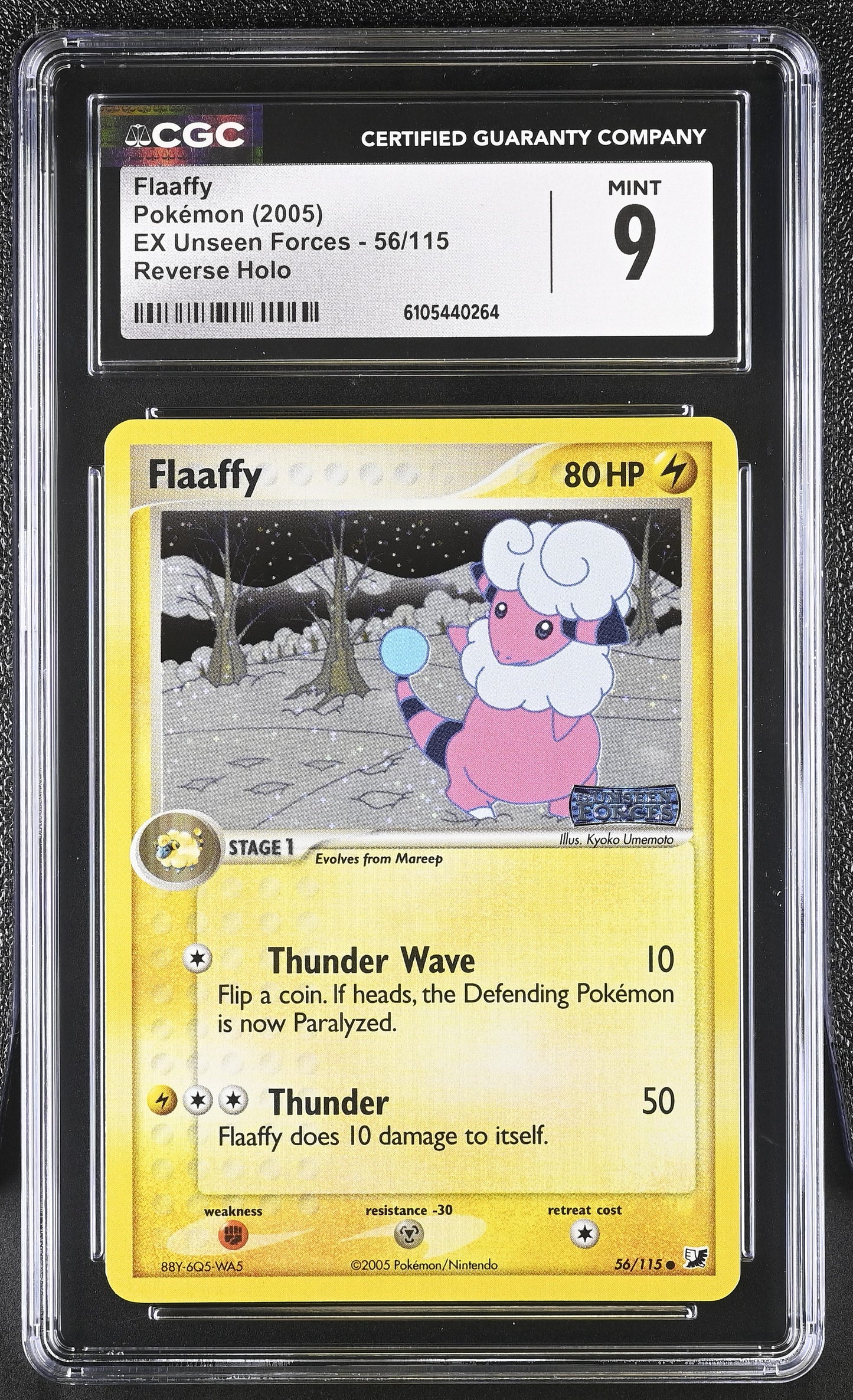 Flaaffy 56/115 Reverse Holo EX Unseen Forces Pokemon CGC 9 Mint