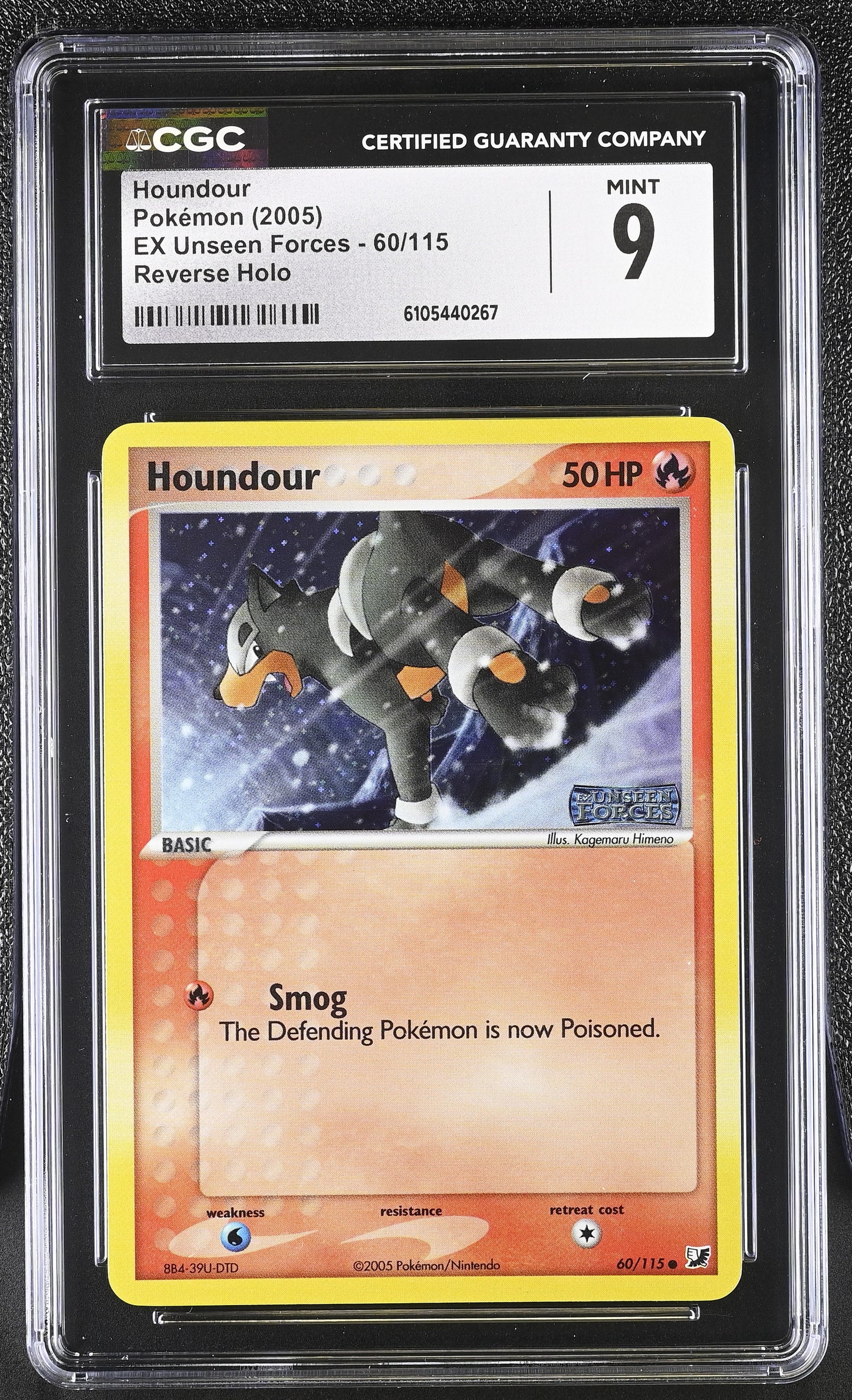 Houndour 60/115 Reverse Holo EX Unseen Forces Pokemon CGC 9 Mint