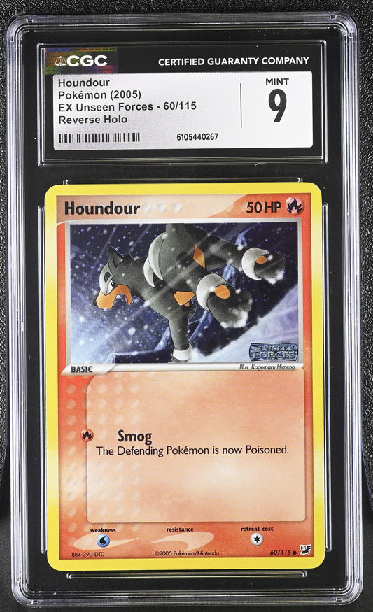 Houndour 60/115 Reverse Holo EX Unseen Forces Pokemon CGC 9 Mint