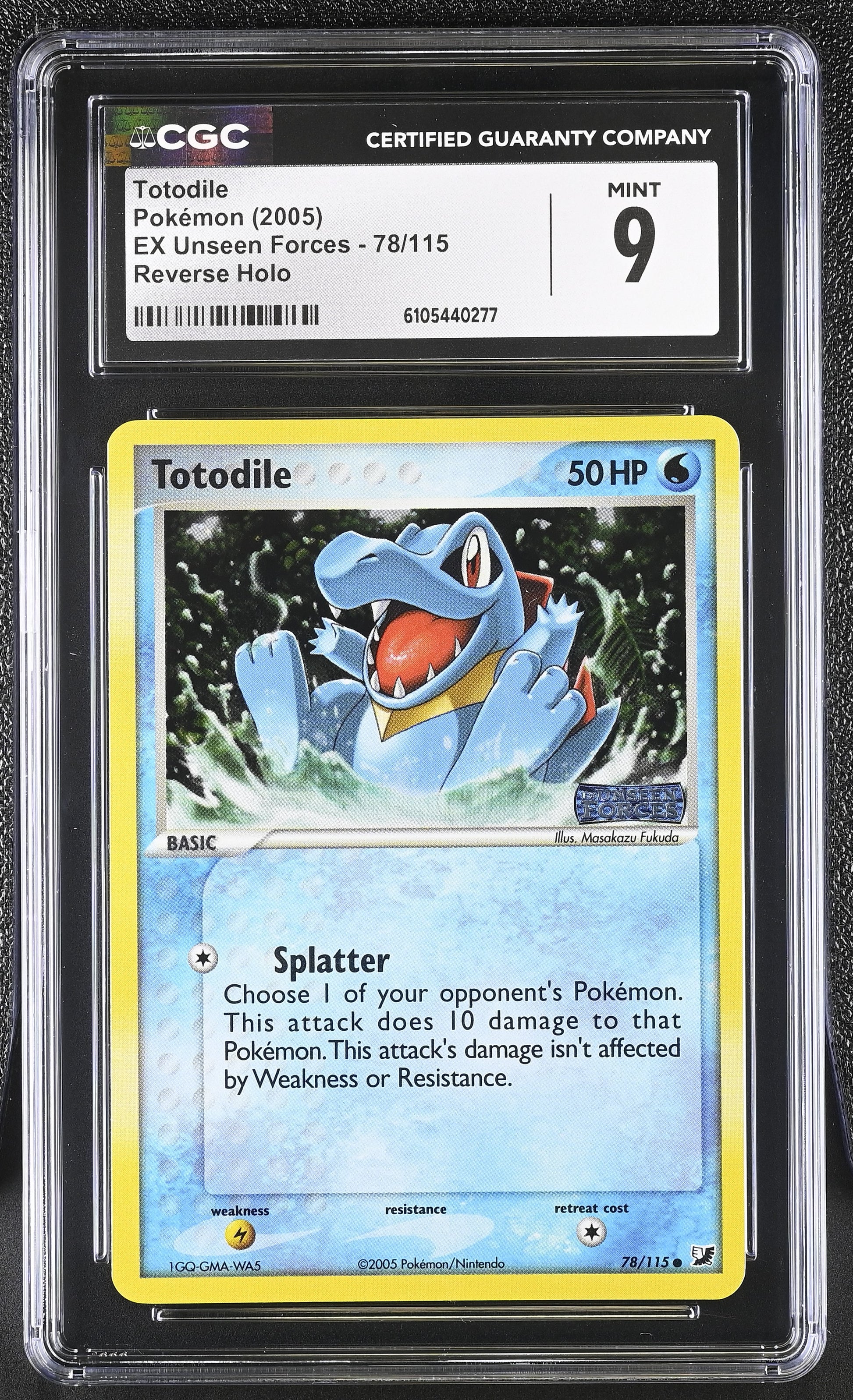 Totodile 78/115 Reverse Holo EX Unseen Forces Pokemon CGC 9 Mint