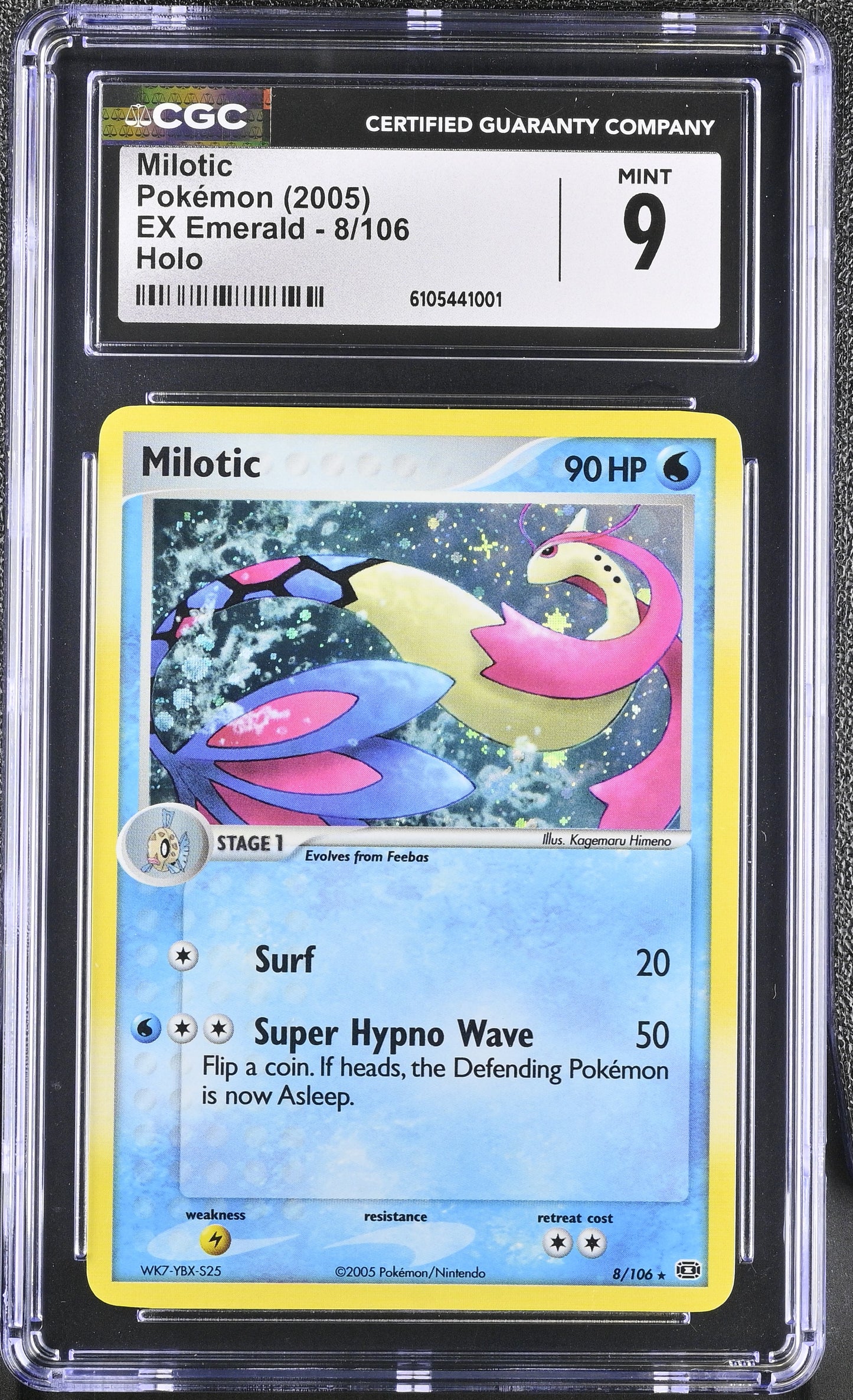 Milotic 8/106 Holo EX Emerald Pokemon CGC 9 Mint