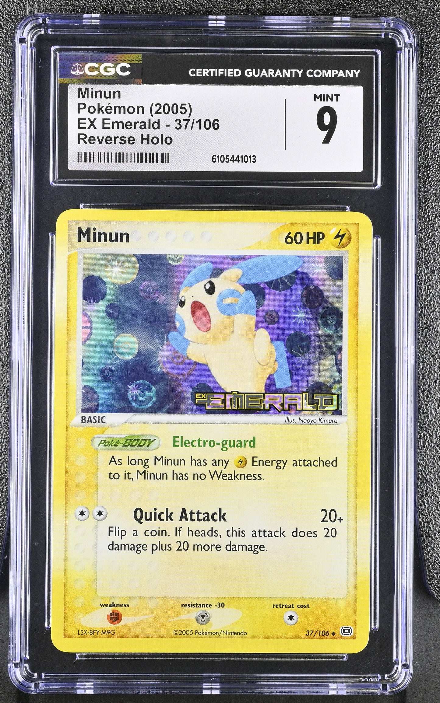 Minun 37/106 Reverse Holo EX Emerald Pokemon CGC 9 Mint