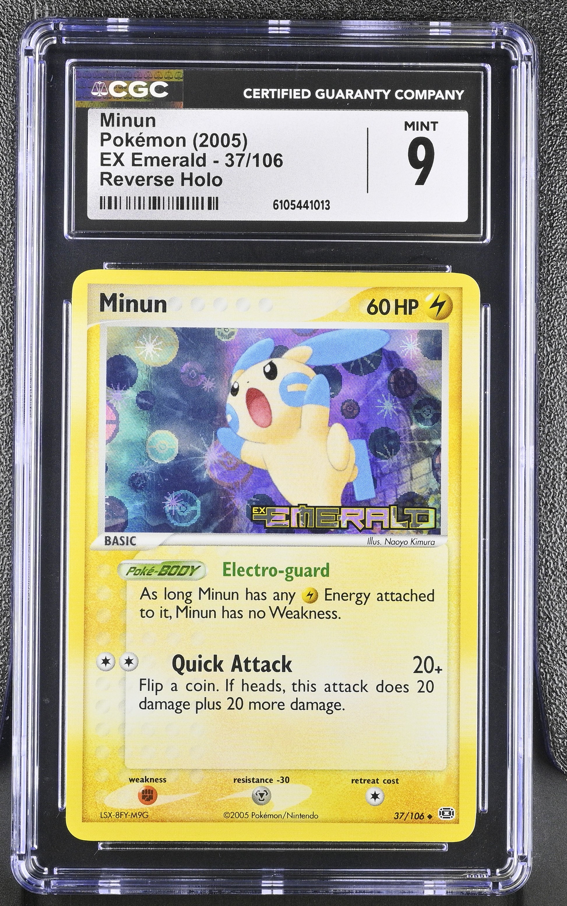 Minun 37/106 Reverse Holo EX Emerald Pokemon CGC 9 Mint