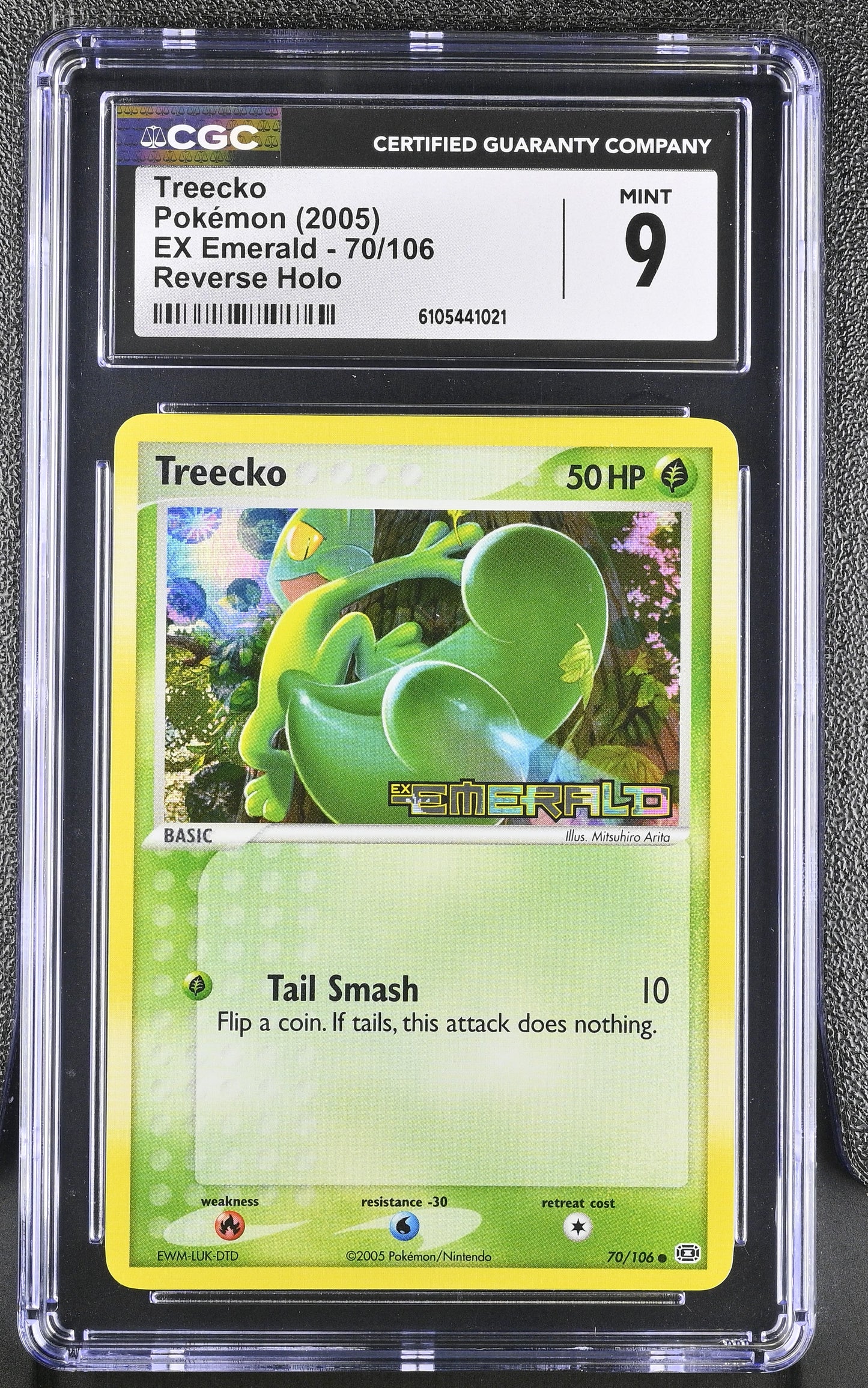 Treecko 70/106 Reverse Holo EX Emerald Pokemon CGC 9 Mint