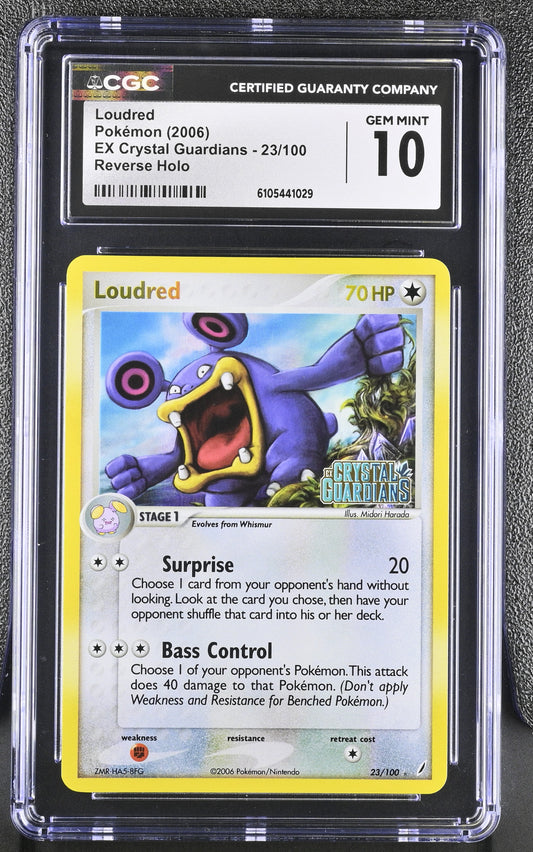 Loudred 23/100 Reverse Holo EX Crystal Guardians Pokemon CGC 10 Gem Mint