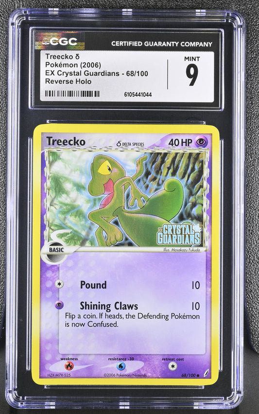 Treecko 68/100 Reverse Holo EX Crystal Guardians Pokemon CGC 9 Mint