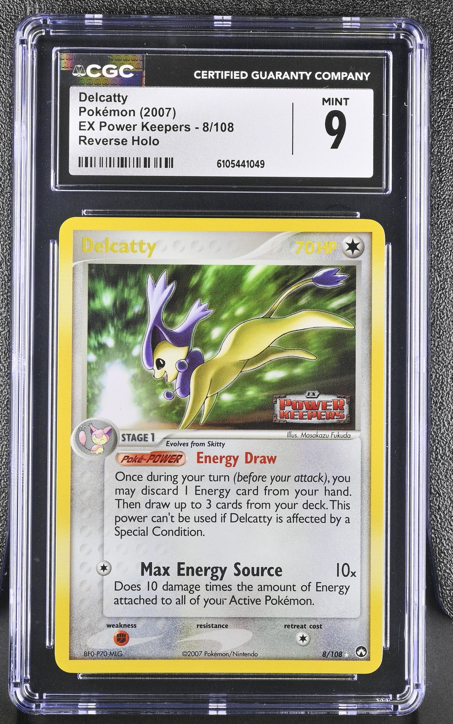 Delcatty 8/108 Reverse Holo EX Power Keepers Pokemon CGC 9 Mint