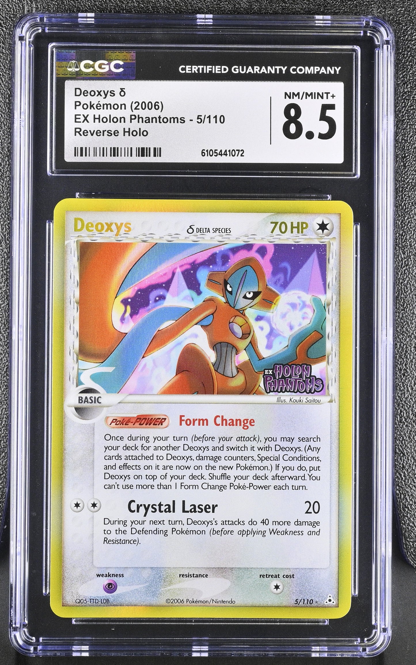 Deoxys 5/110 Reverse Holo EX Holon Phantoms Pokemon CGC 8.5 Nm/mint+