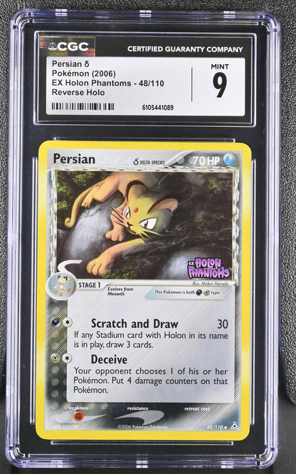Persian 48/110 Reverse Holo EX Holon Phantoms Pokemon CGC 9 Mint