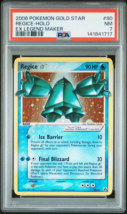 Regice Holo 90/92 Gold Star Legend Maker Pokemon PSA 7