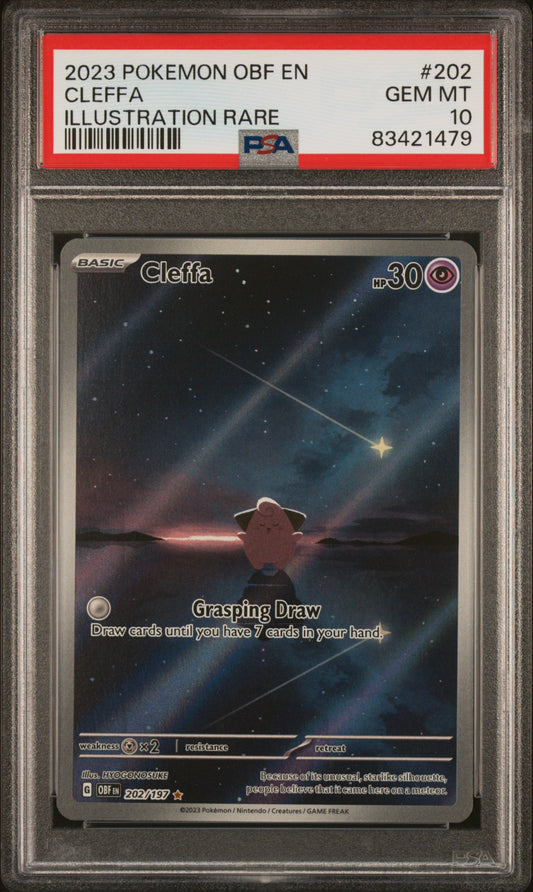 Cleffa 202/197 Illustration Rare Obf En-obsidian Flames Pokemon PSA 10