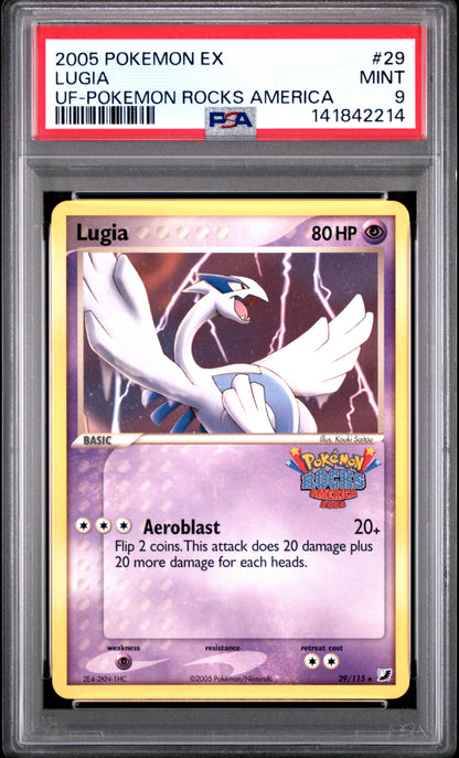 Lugia 29/115 Pokemon Rocks America Unseen Forces Pokemon PSA 9