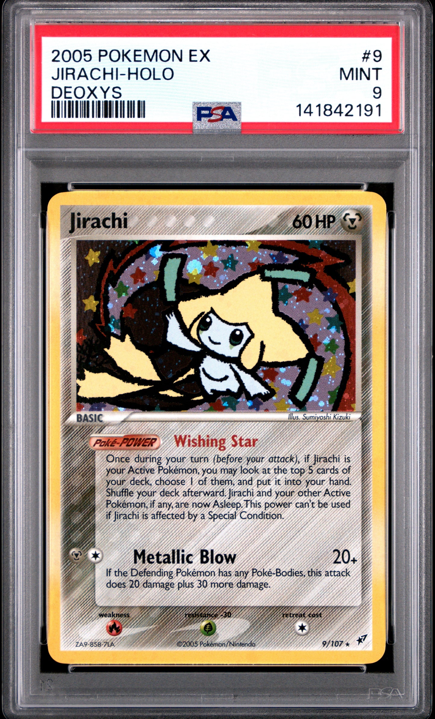 Jirachi Holo 9/107 Deoxys Pokemon PSA 9
