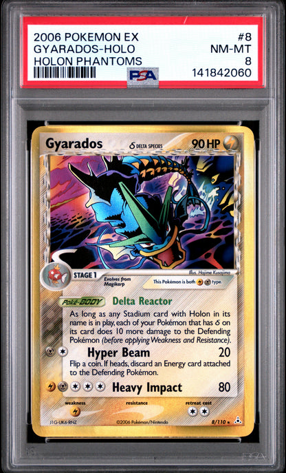 Gyarados Holo 8/110 Holon Phantoms Pokemon PSA 8