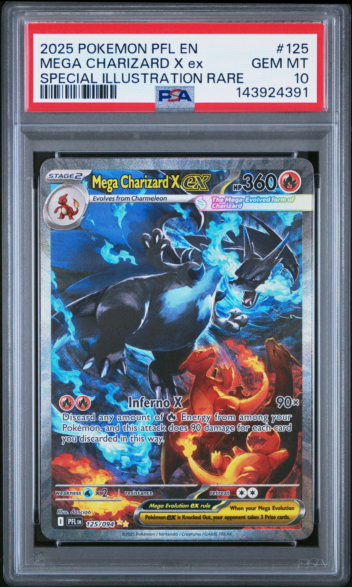 Mega Charizard X EX 125/094 Special Illustration Rare Pokemon PSA 10