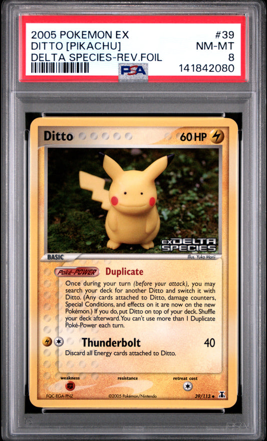 Ditto [pikachu] Reverse Holo 39/113 Delta Species Pokemon PSA 8
