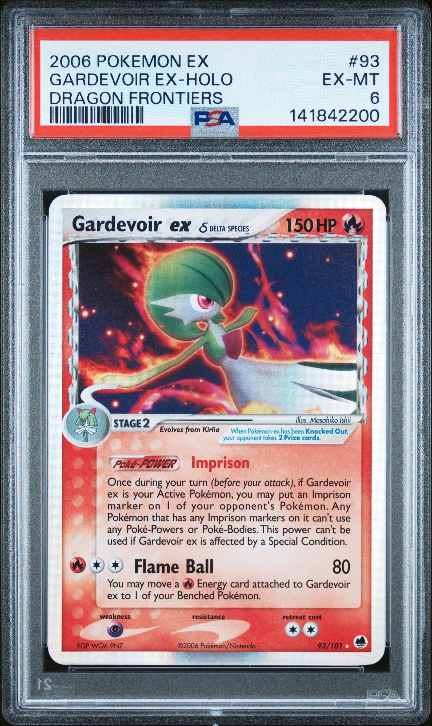 Gardevoir EX Holo 93/101 Dragon Frontiers Pokemon PSA 6