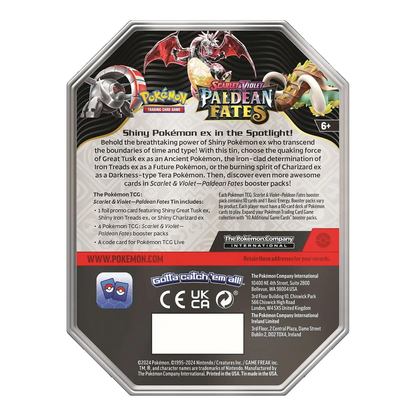 Pokemon S&V Paldean Fates SV4.5 Sealed Tins - Charizard