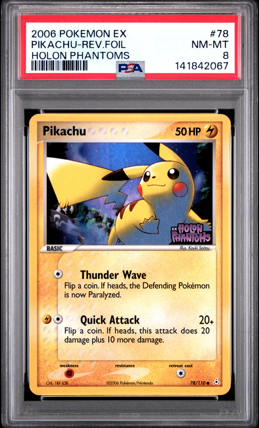 Pikachu Reverse Holo 78/110 Holon Phantoms Pokemon PSA 8