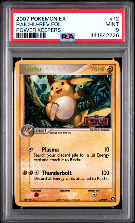 Raichu Reverse Holo 12/108 Power Keepers Pokemon PSA 9