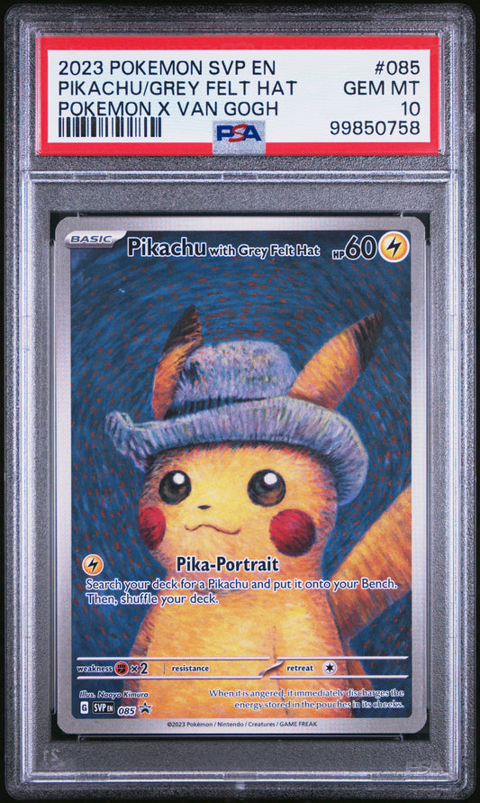 Pikachu With Grey Felt Hat 085 Pokemon X Van Gogh Pokemon PSA 10