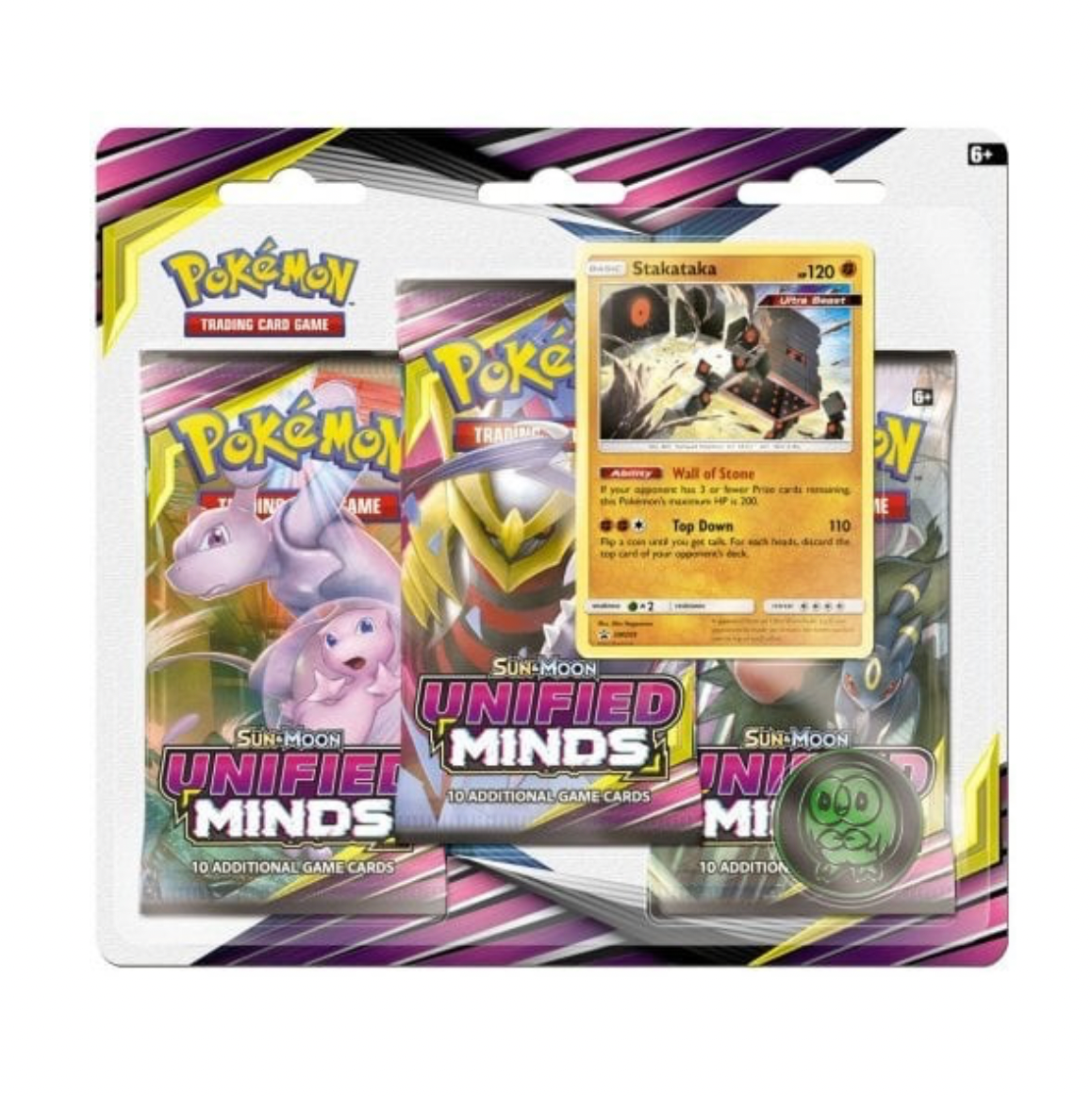 Pokemon S&M Unified Minds Triple Blister Pack Stakataka Promo