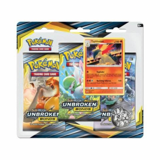 Pokemon S&M Unbroken Bonds Triple Blister Pack Typhlosion Promo