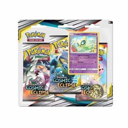Pokemon S&M Cosmic Eclipse Triple Blister Pack Celebi Promo