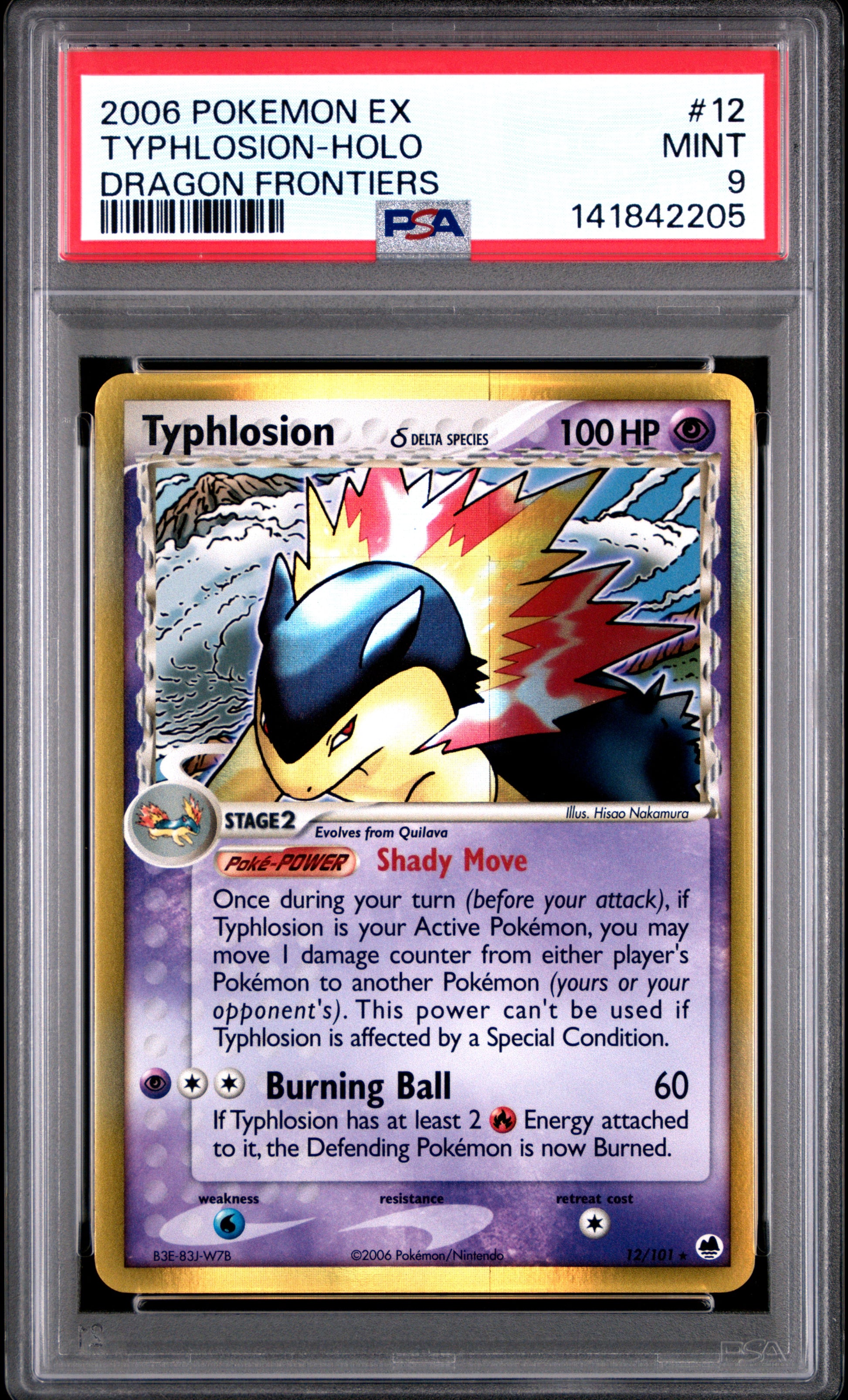 Typhlosion Holo 12/101 Dragon Frontiers Pokemon PSA 9