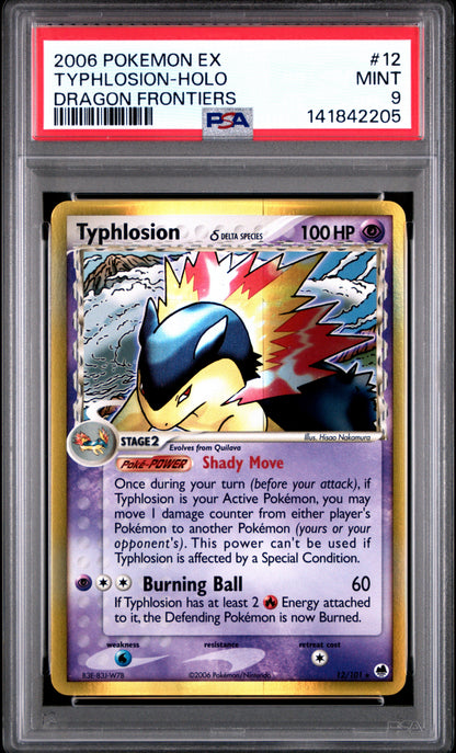 Typhlosion Holo 12/101 Dragon Frontiers Pokemon PSA 9