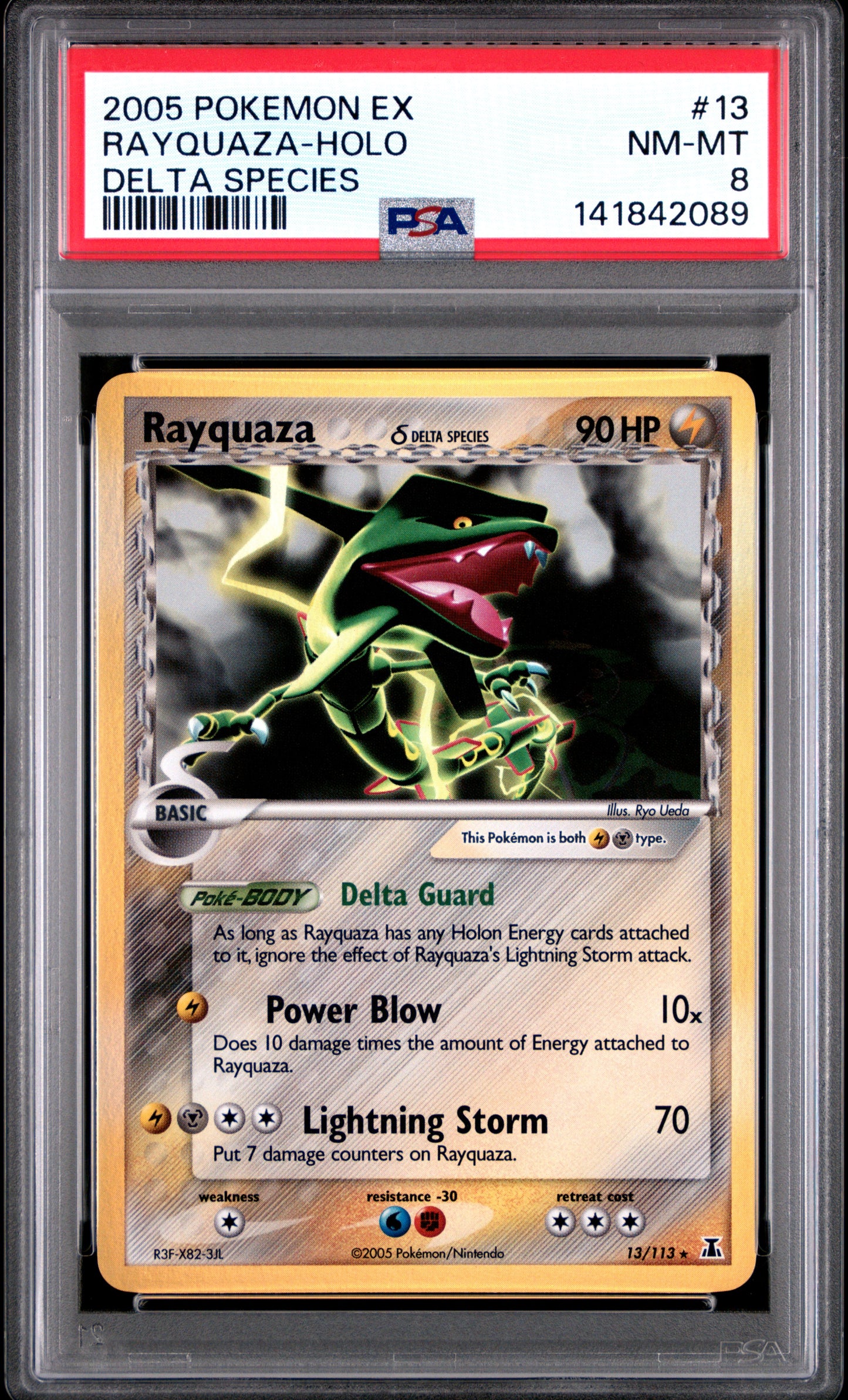 Rayquaza Holo 13/113 Delta Species Pokemon PSA 8