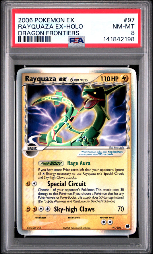 Rayquaza EX Holo 97/101 Dragon Frontiers Pokemon PSA 8