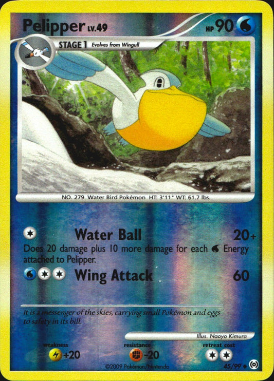 Pelipper 45/99 Arceus Uncommon Pokemon Reverse Holo Near Mint