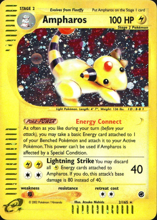 Ampharos 2/165 Holo Rare Expedition Base Set Pokemon Lightly Played