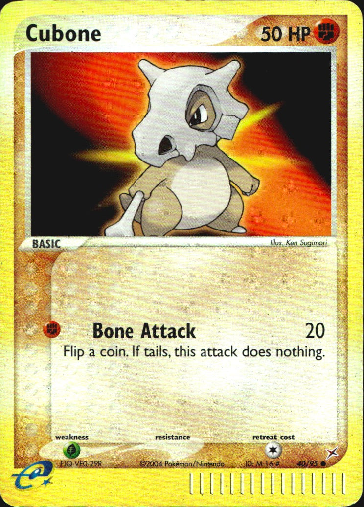 Cubone 40/95 Common Team Magma vs Team Aqua Pokemon Reverse Holo MP