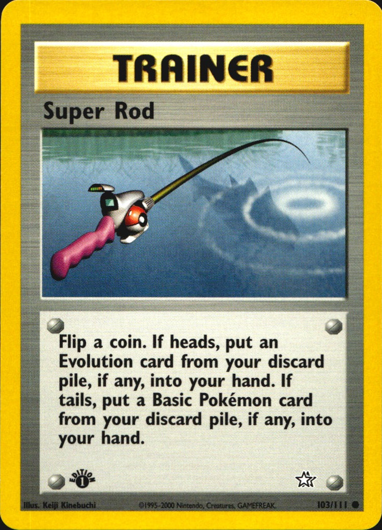 Super Rod 103/111 Common Neo Genesis Pokemon 1st Edition Near Mint