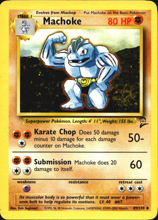 Machoke 49/130 Base Set 2 Uncommon Pokemon Near Mint