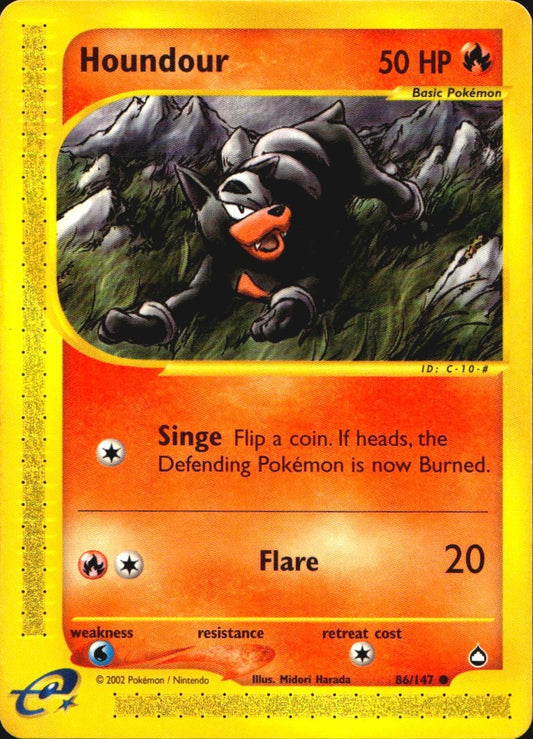 Houndour 86 Common Aquapolis Pokemon Near Mint