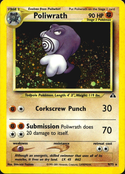 Poliwrath 9/75 Holo Rare Neo Discovery Pokemon Near Mint