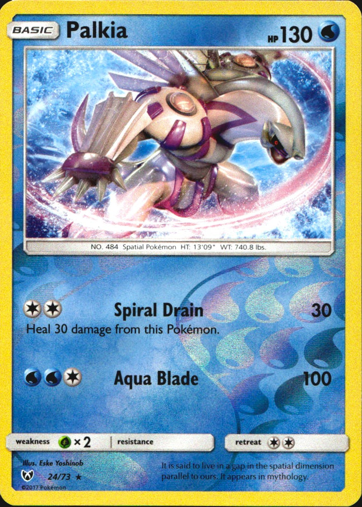 Palkia 24/73 Shining Legends Rare Pokemon Reverse Holo Near Mint